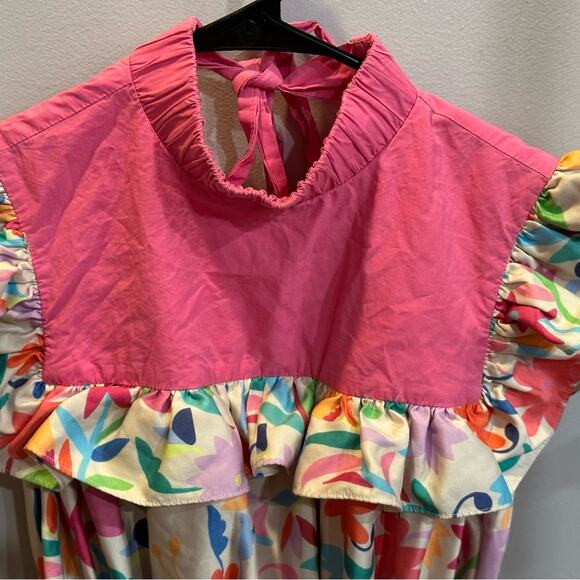 Echo Studios Retro Floral cinch waist Rare Summer Spring Vintage Unique XS EUC - Picture 2 of 5